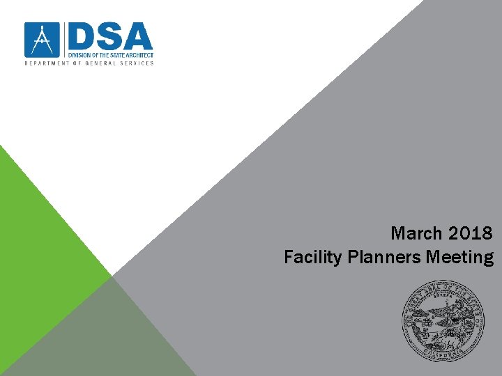 March 2018 Facility Planners Meeting 