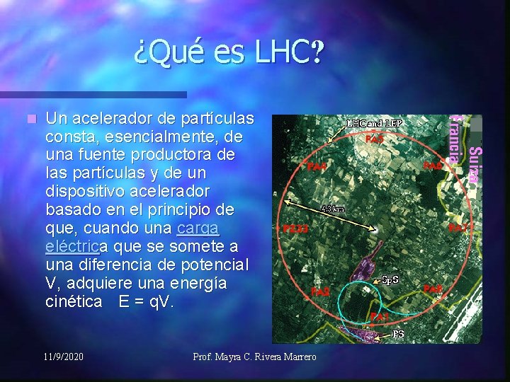 ¿Qué es LHC? n Un acelerador de partículas consta, esencialmente, de una fuente productora