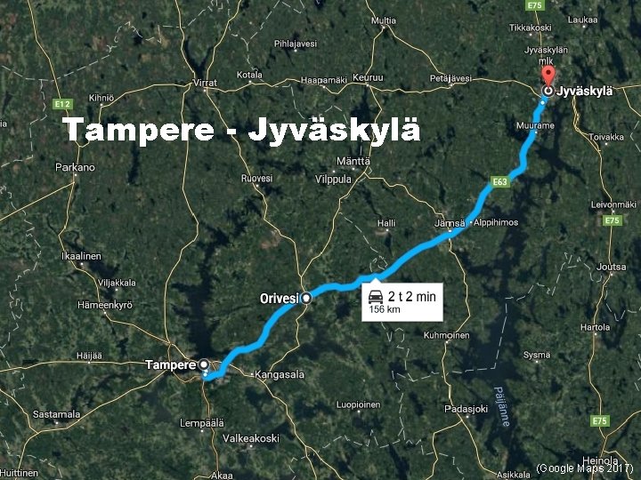 Tampere - Jyväskylä 9. 11. 2020 16 (Google Maps 2017) 