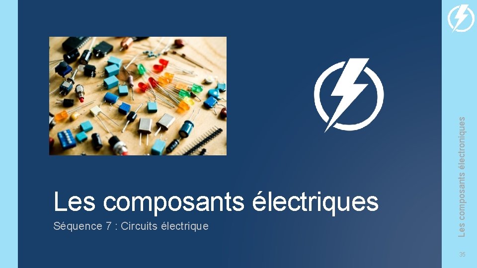 Séquence 7 : Circuits électrique Les composants électroniques Les composants électriques 35 
