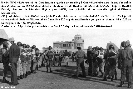 9 juin 1946 – L’Aéro-club de Constantine organise un meeting à Oued-Hamimim dans le