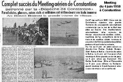Meeting du 4 juin 1950 à Constantine Du 27 mai au 4 juin 1950,