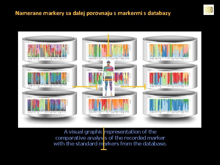 Namerane markery sa dalej porovnaju s markermi s databazy A visual graphic representation of