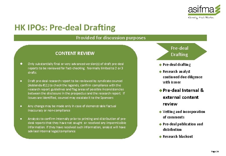 Asia Securities Industry Financial Markets Association Predeal Research
