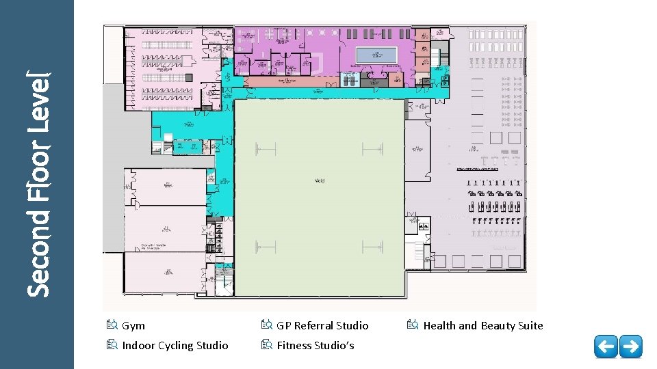 Second Floor Level Gym GP Referral Studio Indoor Cycling Studio Fitness Studio’s Health and