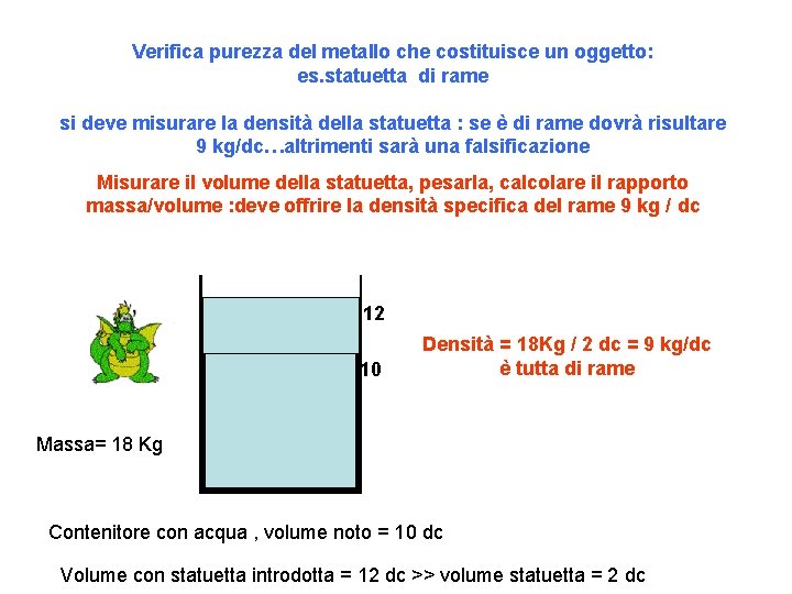 Verifica purezza del metallo che costituisce un oggetto: es. statuetta di rame si deve