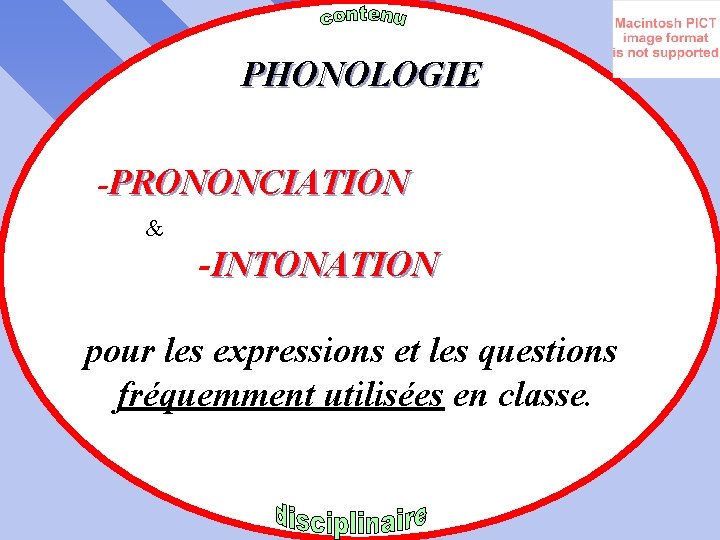 PHONOLOGIE -PRONONCIATION & -INTONATION pour les expressions et les questions fréquemment utilisées en classe.