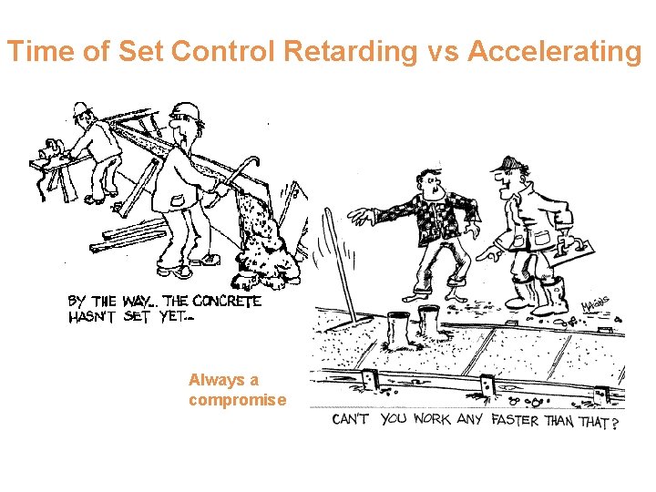 Time of Set Control Retarding vs Accelerating Always a compromise Time of Set Control Retarding vs Accelerating Always a compromise