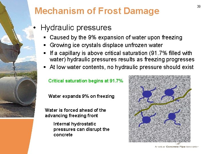Mechanism of Frost Damage • Hydraulic pressures § Caused by the 9% expansion of Mechanism of Frost Damage • Hydraulic pressures § Caused by the 9% expansion of