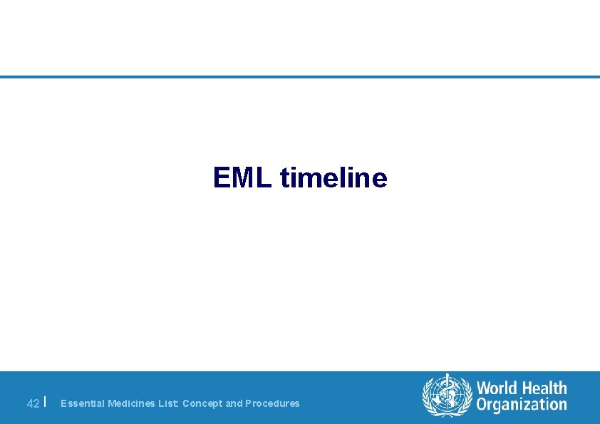 EML timeline 42 | Essential Medicines List: Concept and Procedures 
