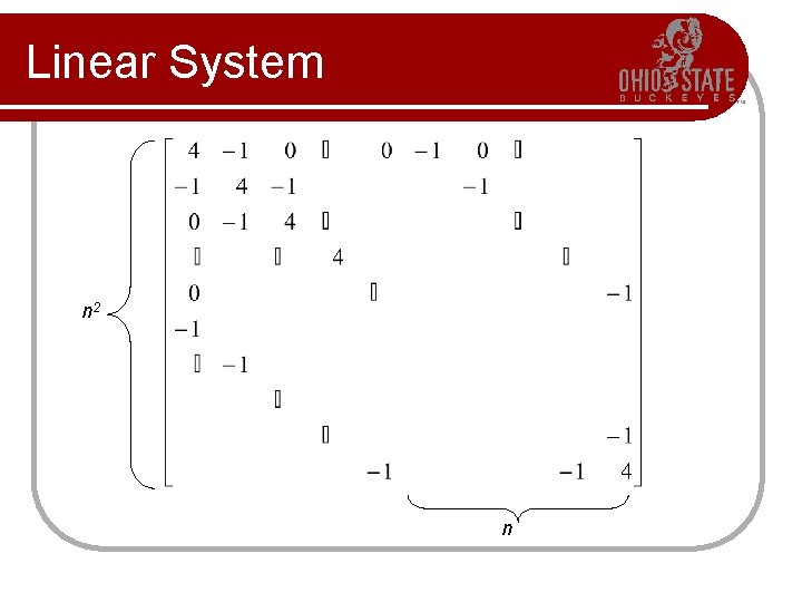 Linear System n 2 n 