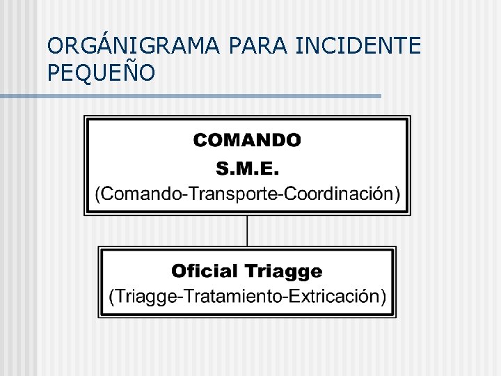 ORGÁNIGRAMA PARA INCIDENTE PEQUEÑO 