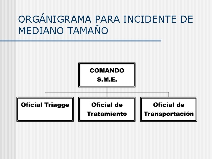 ORGÁNIGRAMA PARA INCIDENTE DE MEDIANO TAMAÑO 