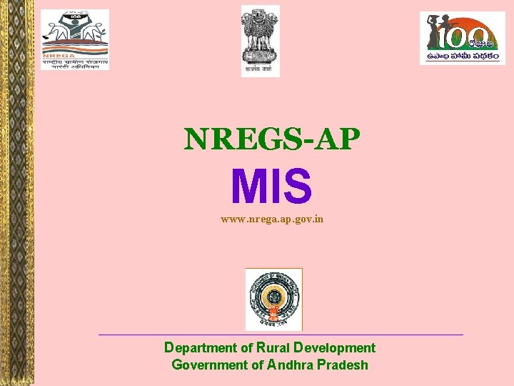 NREGS-AP MIS www. nrega. ap. gov. in Department of Rural Development Government of Andhra
