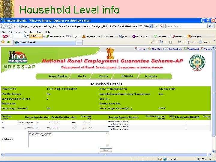 Household Level info 