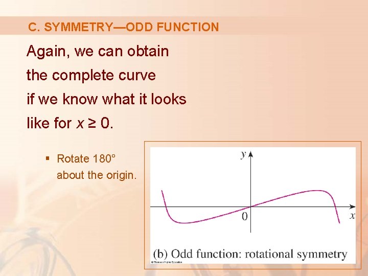 C. SYMMETRY—ODD FUNCTION Again, we can obtain the complete curve if we know what