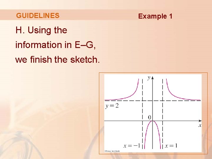 GUIDELINES H. Using the information in E–G, we finish the sketch. Example 1 