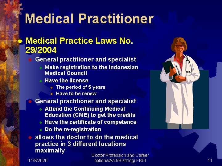 Medical Practitioner ® Medical 29/2004 ® General practitioner and specialist ® ® Make registration