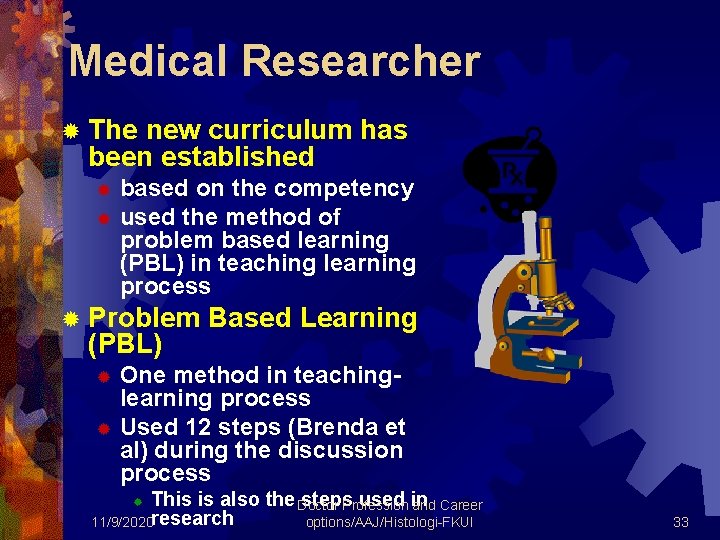 Medical Researcher ® The new curriculum has been established based on the competency ®