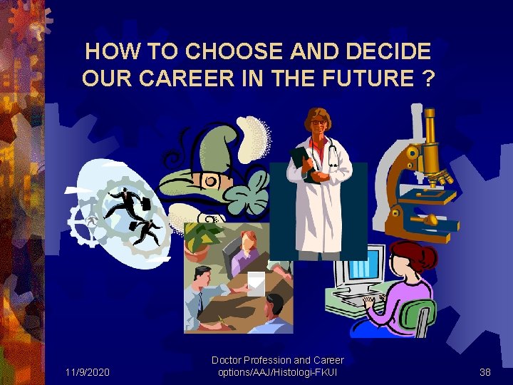 HOW TO CHOOSE AND DECIDE OUR CAREER IN THE FUTURE ? 11/9/2020 Doctor Profession