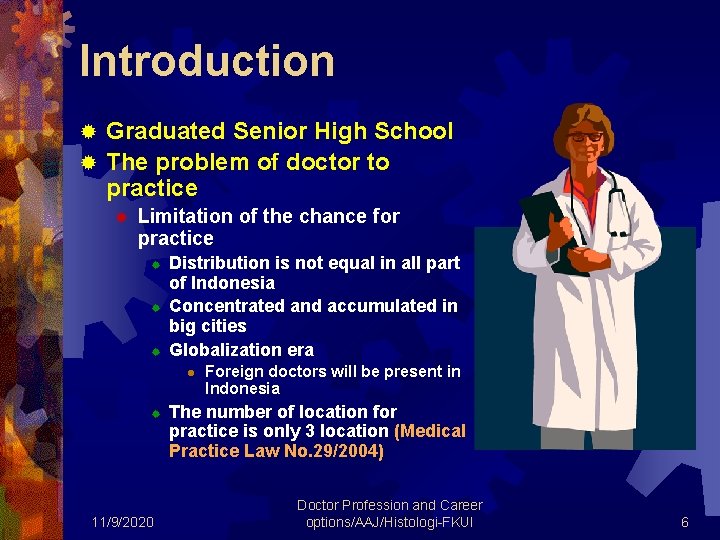 Introduction Graduated Senior High School ® The problem of doctor to practice ® ®