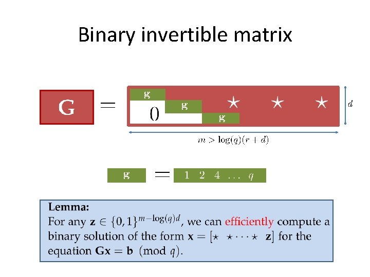 Binary invertible matrix 
