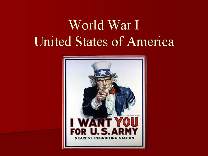 World War I United States of America 