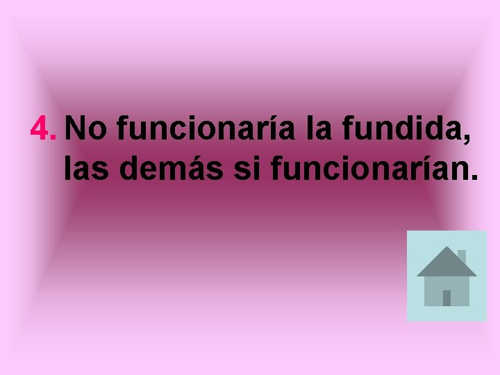 4. No funcionaría la fundida, las demás si funcionarían. 