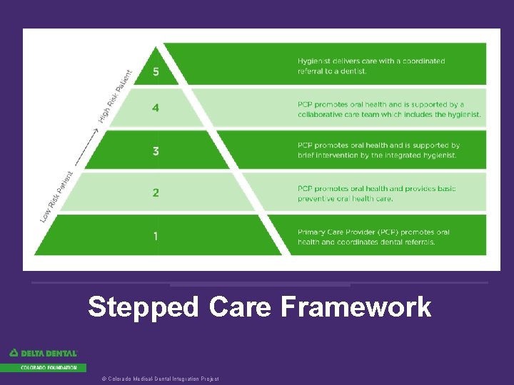 Stepped Care Framework © Colorado Medical-Dental Integration Project 