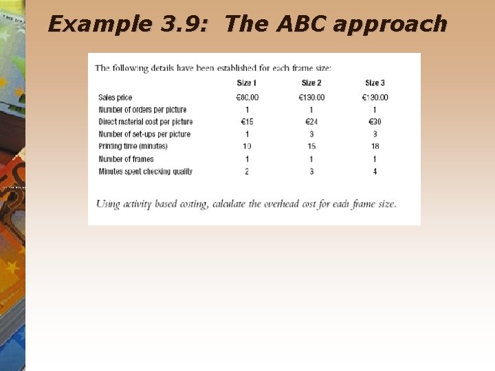 Example 3. 9: The ABC approach 