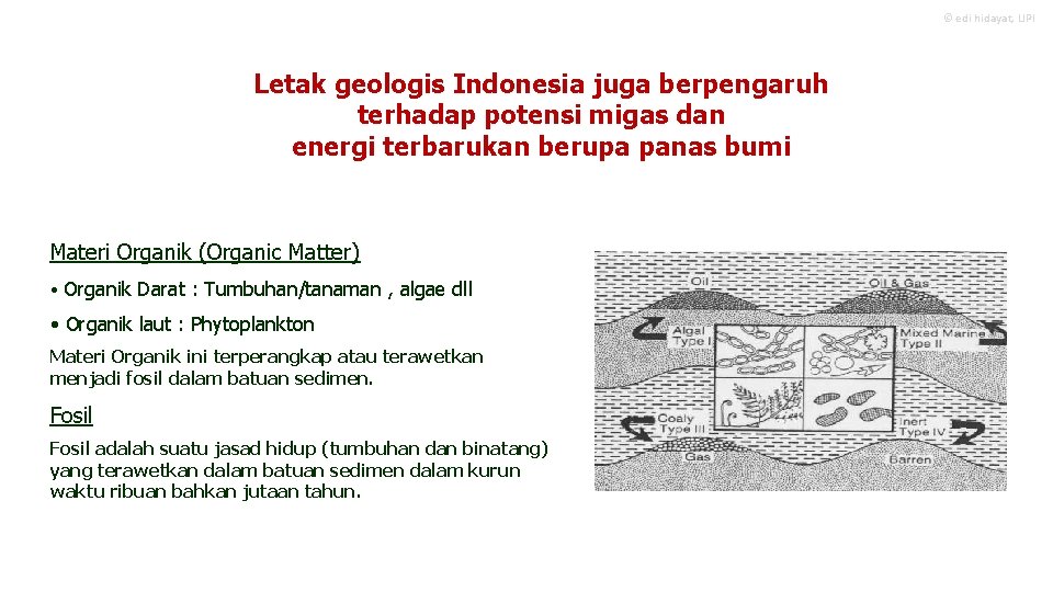© edi hidayat, LIPI Letak geologis Indonesia juga berpengaruh terhadap potensi migas dan energi