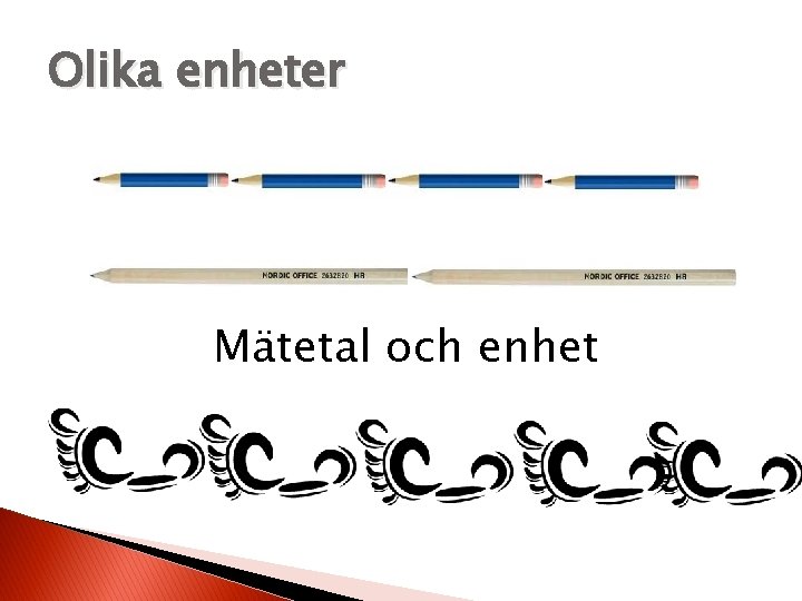 Olika enheter Mätetal och enhet 