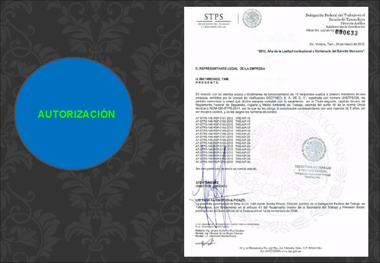 AUTORIZACIÓN AUTORIZACIÓN