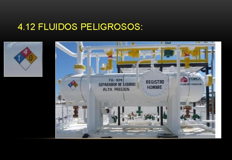 4. 12 FLUIDOS PELIGROSOS: 4. 12 FLUIDOS PELIGROSOS: