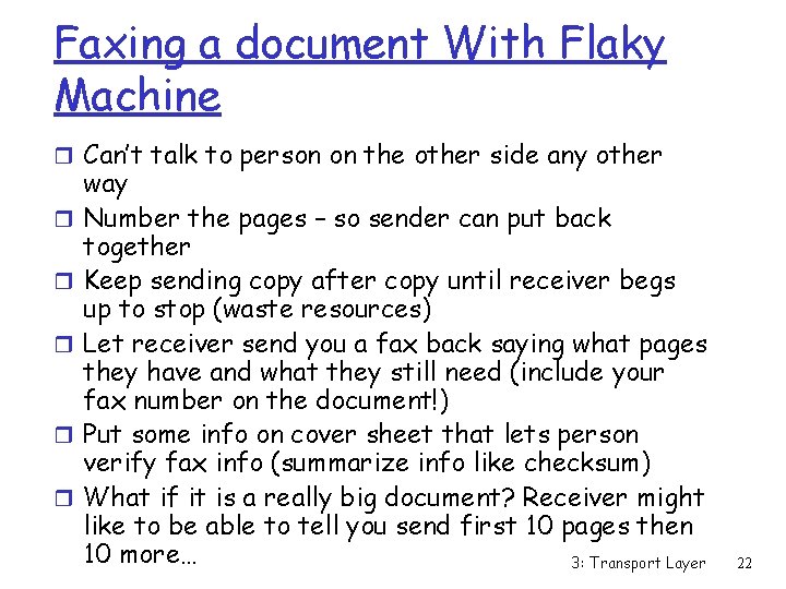 Faxing a document With Flaky Machine r Can’t talk to person on the other