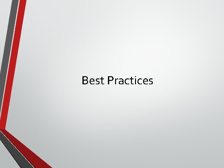 Best Practices 