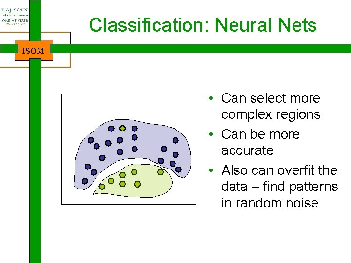 Classification: Neural Nets ISOM • Can select more complex regions • Can be more