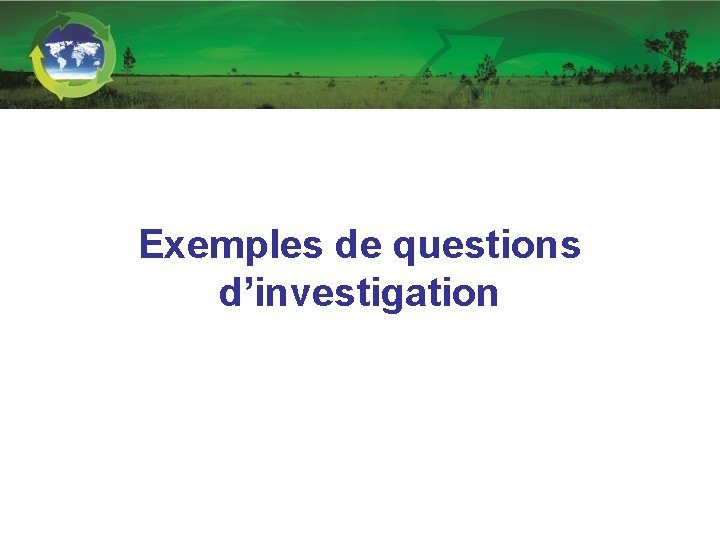 Exemples de questions d’investigation 