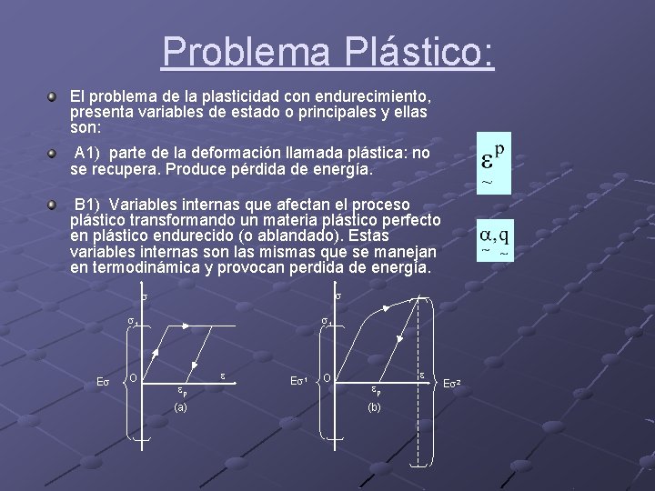 Problema Plástico: El problema de la plasticidad con endurecimiento, presenta variables de estado o