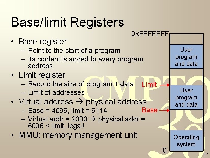 Base/limit Registers • Base register 0 x. FFFFFFF – Point to the start of Base/limit Registers • Base register 0 x. FFFFFFF – Point to the start of