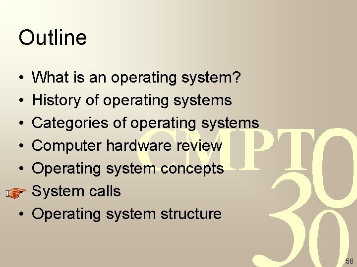 Outline • • What is an operating system? History of operating systems Categories of Outline • • What is an operating system? History of operating systems Categories of