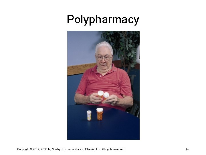 Polypharmacy Copyright © 2012, 2008 by Mosby, Inc. , an affiliate of Elsevier Inc.