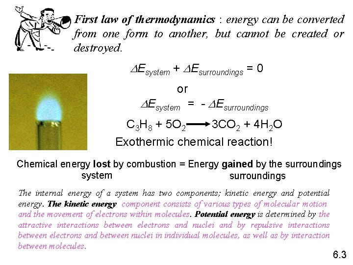First law of thermodynamics : energy can be converted from one form to another,
