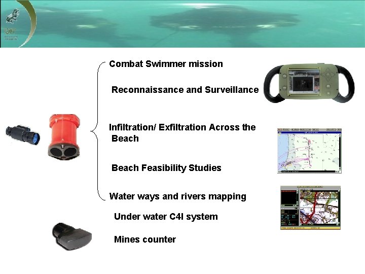Combat Swimmer mission Reconnaissance and Surveillance Infiltration/ Exfiltration Across the Beach Feasibility Studies Water