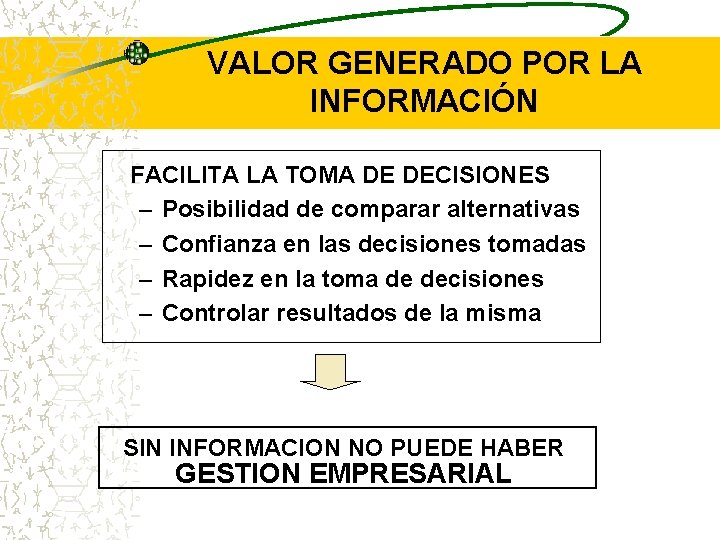 VALOR GENERADO POR LA INFORMACIÓN FACILITA LA TOMA DE DECISIONES – Posibilidad de comparar VALOR GENERADO POR LA INFORMACIÓN FACILITA LA TOMA DE DECISIONES – Posibilidad de comparar