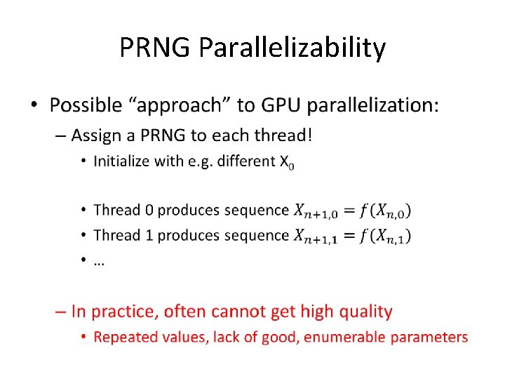 PRNG Parallelizability • 