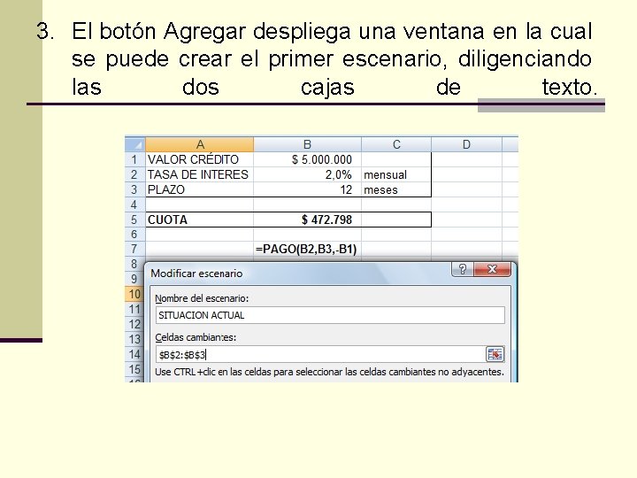 3. El botón Agregar despliega una ventana en la cual se puede crear el