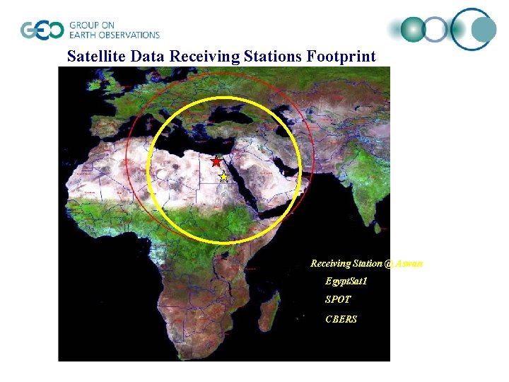 Satellite Data Receiving Stations Footprint Receiving Station @ Aswan Egypt. Sat 1 SPOT CBERS