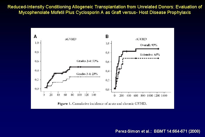 Reduced-Intensity Conditioning Allogeneic Transplantation from Unrelated Donors: Evaluation of Mycophenolate Mofetil Plus Cyclosporin A