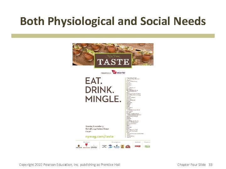 Both Physiological and Social Needs Copyright 2010 Pearson Education, Inc. publishing as Prentice Hall